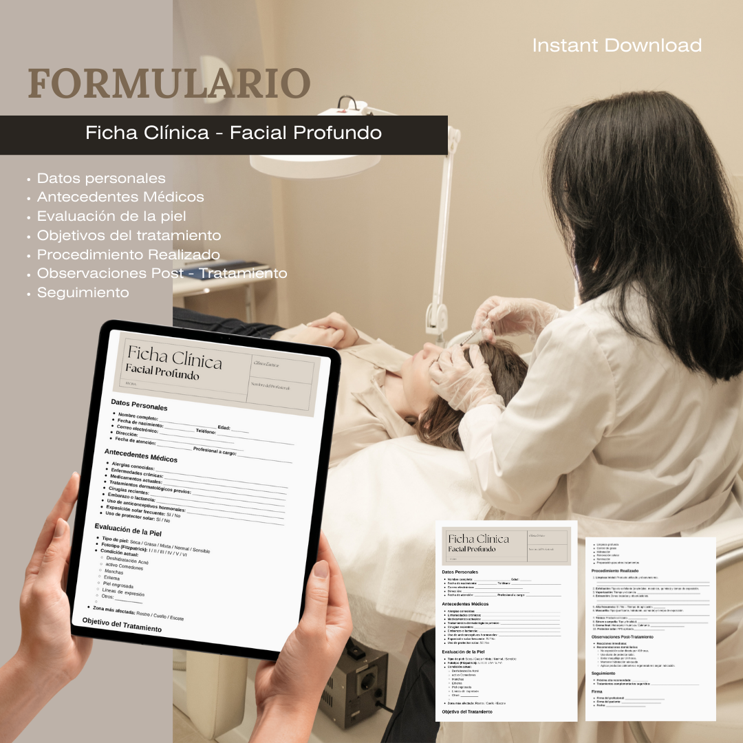 Ficha Clínica Limpieza Facial Profunda – Profesional